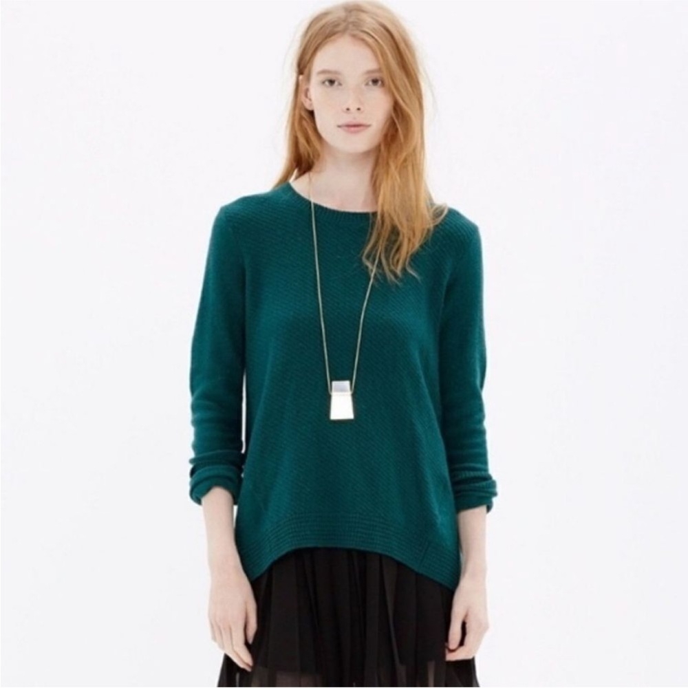 Madewell Emerald Crew Neck Zip back Sweater